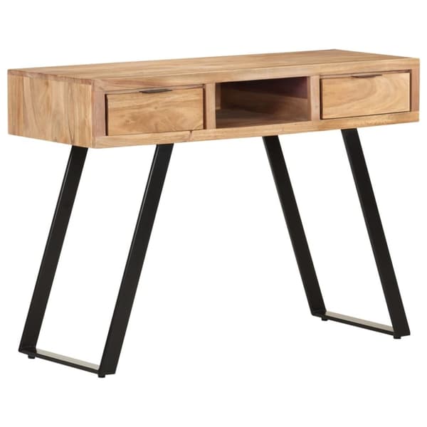 vidaXL skrivebord 107x45x79 cm massivt akacietræ med naturlige kanter