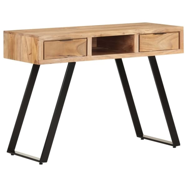 vidaXL skrivebord 107x45x79 cm massivt akacietræ med naturlige kanter