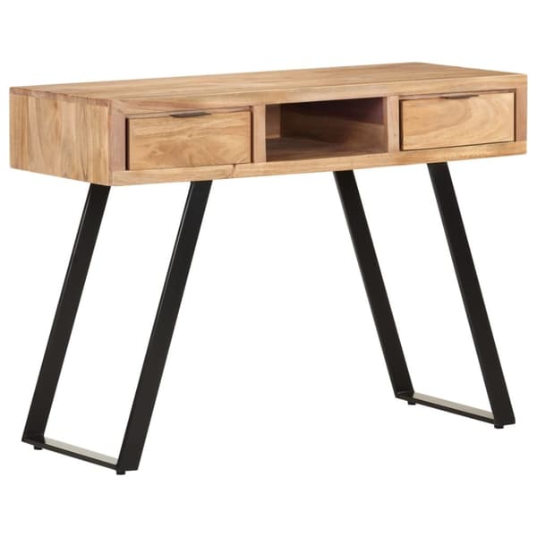 vidaXL skrivebord 107x45x79 cm massivt akacietræ med naturlige kanter