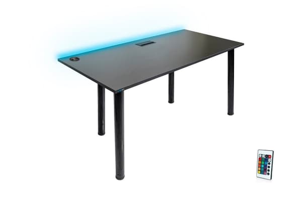 SyberDesk Computer Gaming Desk med LED och USB-port För spelare, skrivbord, skrivbord gaming