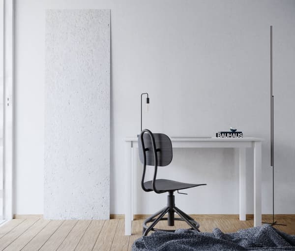 Arbejdsbord "Vesa" lavet af massivt fyrretræ (Pure White), 110 x 60 cm Højde 75 cm ​