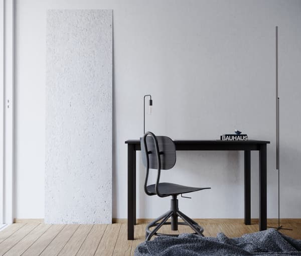 Arbetsbord "Vesa" tillverkat av massivt furuträ (Black), 110 x 60 cm Height 75 cm
