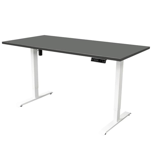 Elektrisk justerbart skrivebord - 160x80 cm - Hvid/Antracit