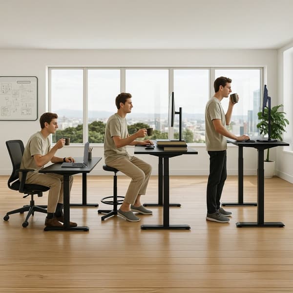 Elektrisk justerbart skrivebord - 180x80 cm - Sort/Antracit