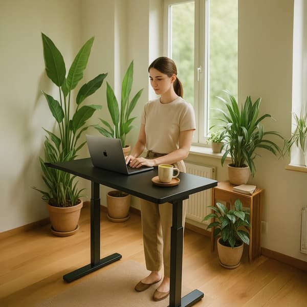 Elektrisk justerbart skrivebord - 180x80 cm - Sort/Antracit