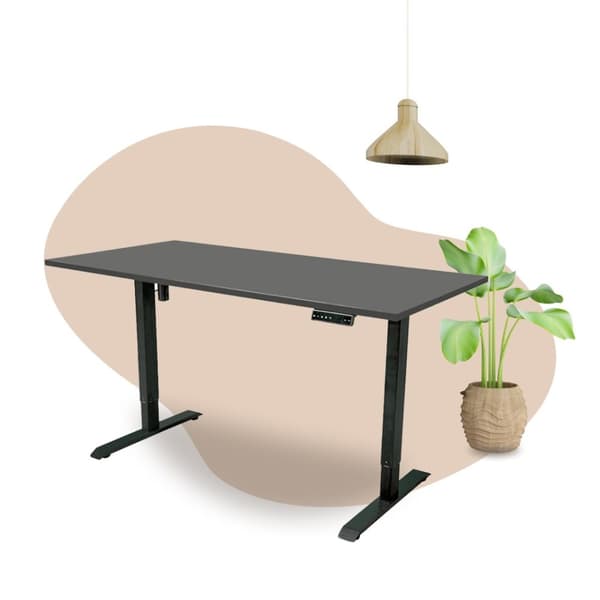 Elektrisk justerbart skrivebord - 180x80 cm - Sort/Antracit