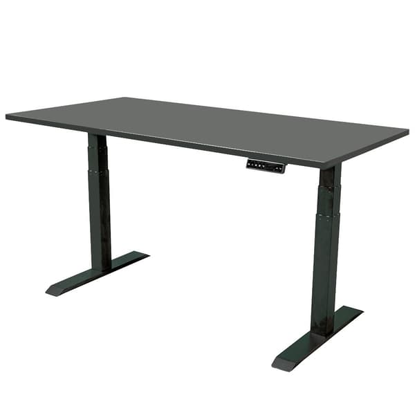 Justerbart skrivbord Dual Motor - 180x80 cm - Svart / Antracit