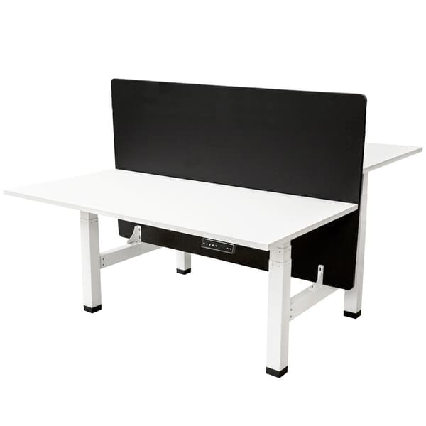 Elektrisk justerbart duobord - 140x80 cm - To dobbeltmotor - Hvid