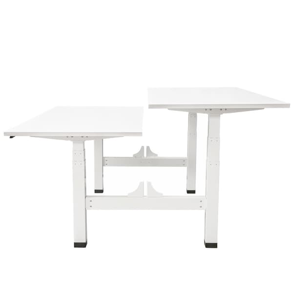 Elektrisk justerbart duobord - 140x80 cm - To dobbeltmotor - Hvid