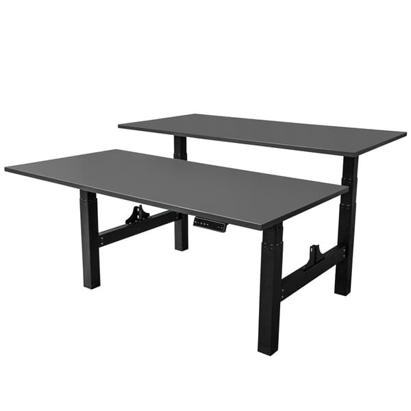 Elektrisk justerbart duobord - 140x80 cm - To dobbeltmotor - Sort / Antracit
