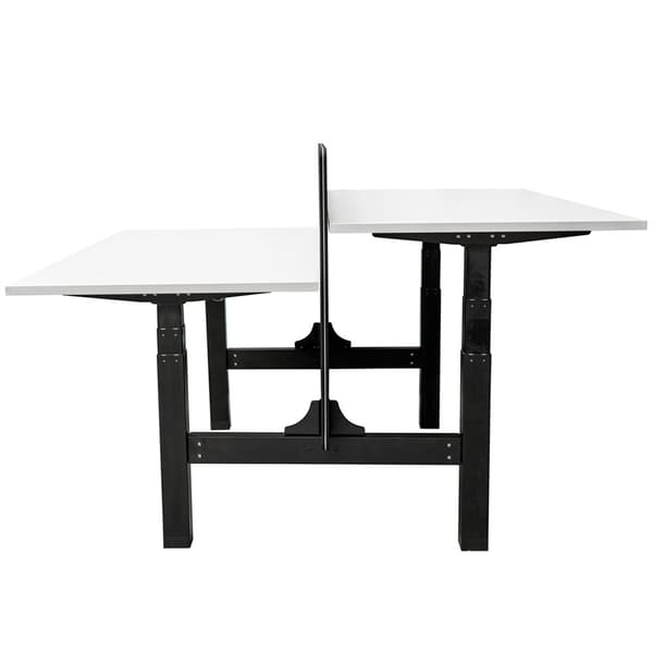 Elektriskt justerbart duo skrivbord - 140x80 cm - Två dubbla motorer - Svart / Vit