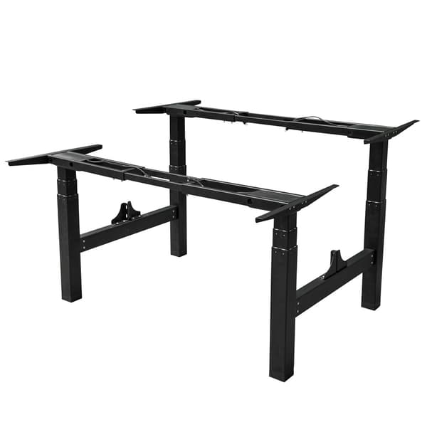 Elektriskt justerbart duo skrivbord - 160x80 cm - Två dubbla motorer - Svart / Vit