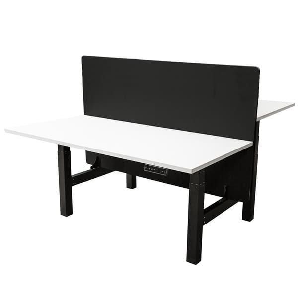 Elektriskt justerbart duo skrivbord - 160x80 cm - Två dubbla motorer - Svart / Vit