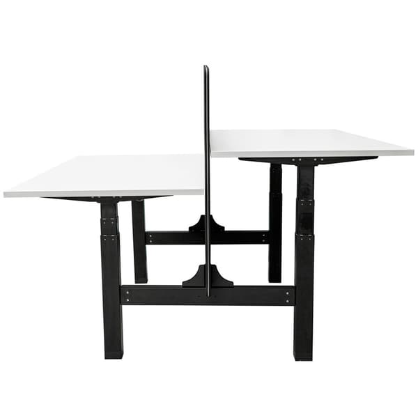 Elektriskt justerbart duo skrivbord - 160x80 cm - Två dubbla motorer - Svart / Vit