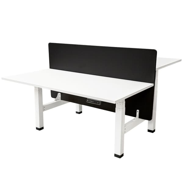 Elektrisk justerbart duobord - 180x80 cm - To dobbeltmotor - Hvid