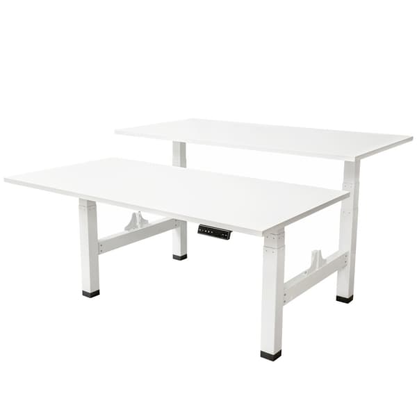 Elektrisk justerbart duobord - 180x80 cm - To dobbeltmotor - Hvid