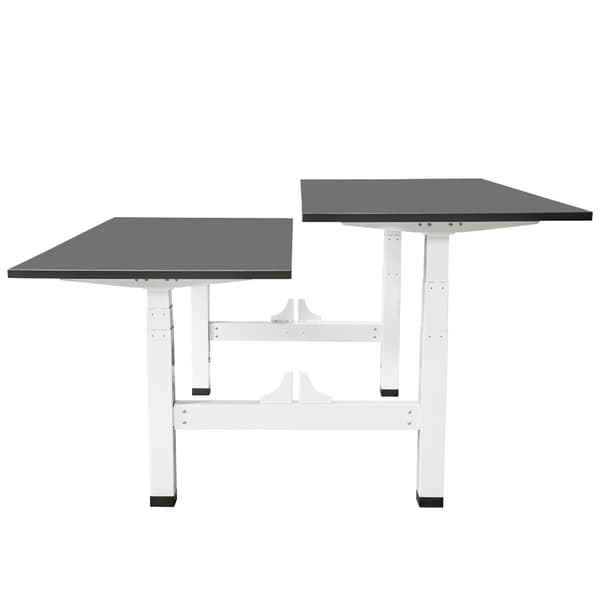 Elektrisk justerbart duobord - 180x80 cm - To dobbeltmotor - Hvid / Antracit