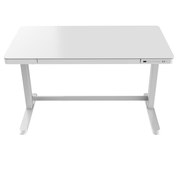 Elektrisk justerbart skrivebord - Hvidt glas - 120x60 cm