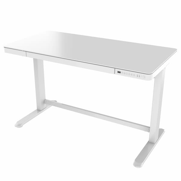 Elektrisk justerbart skrivebord - Hvidt glas - 120x60 cm