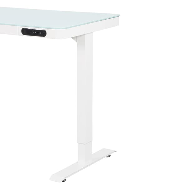Elektriskt justerbart skrivbord - 120x60 cm - Glas - Vit