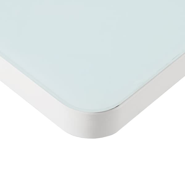 Elektriskt justerbart skrivbord - 120x60 cm - Glas - Vit