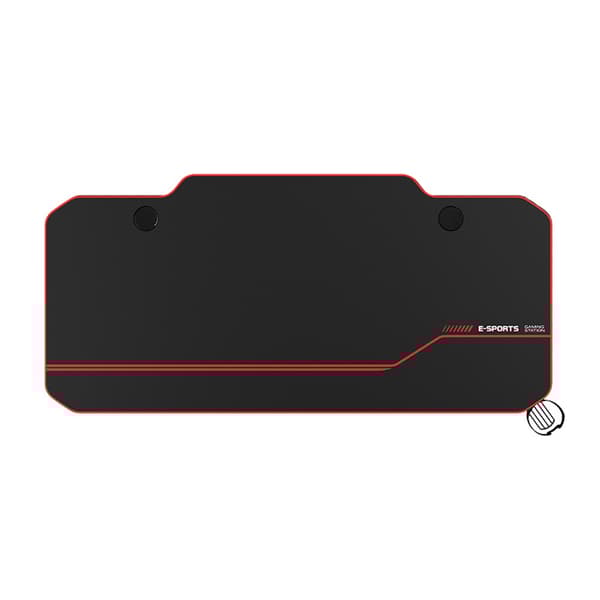 Gamingbord sort/rød - Elektrisk justerbar - 140x66 cm