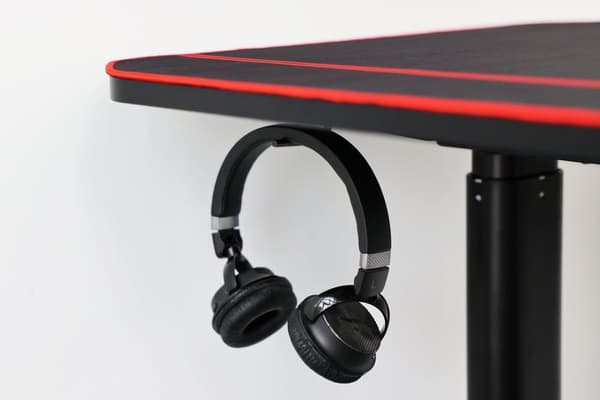 Gamingbord sort/rød - Elektrisk justerbar - 140x66 cm