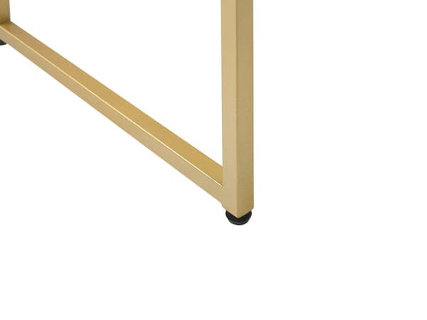 Avlastningsbord Vit 2 Hyllor 100 x 50 cm Guld Metallbas Hemmakontor Glamour