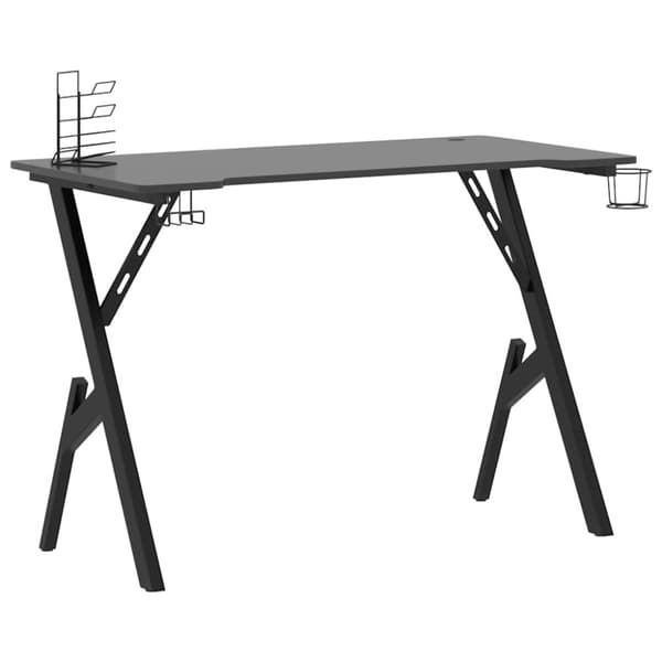 vidaXL Spillebord med Y-formede ben svart 110x60x75 cm