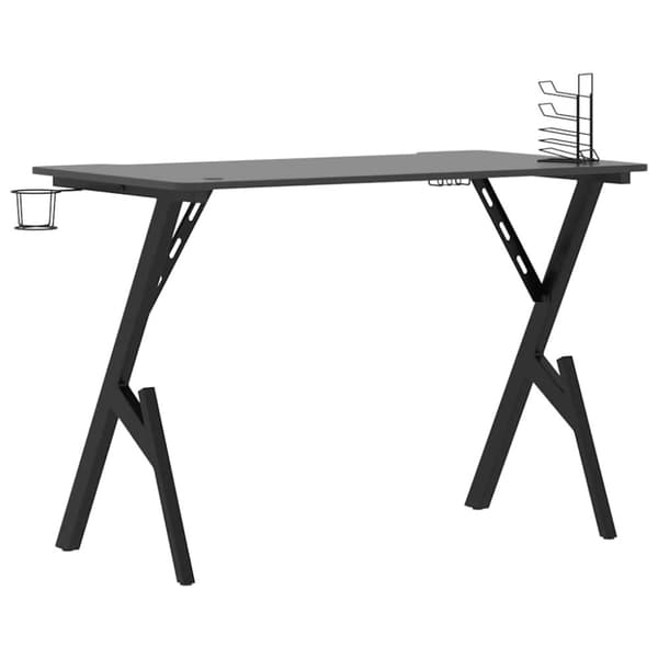 vidaXL Spillebord med Y-formede ben svart 110x60x75 cm