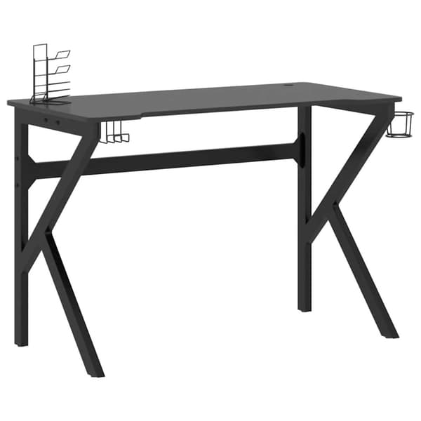 vidaXL gamerbord med K-formede ben 110x60x75 cm sort