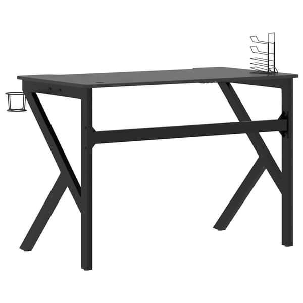 vidaXL gamerbord med K-formede ben 110x60x75 cm sort