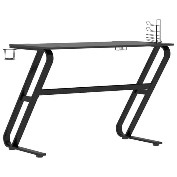 vidaXL Gamingbord med ZZ-formede ben svart 110x60x75 cm