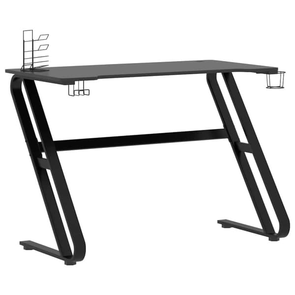 vidaXL Gamingbord med ZZ-formede ben svart 110x60x75 cm