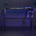 Miniatyrbilde 2 av 11: vidaXL Gamingbord med LED og Y-formede ben svart 110x60x75 cm