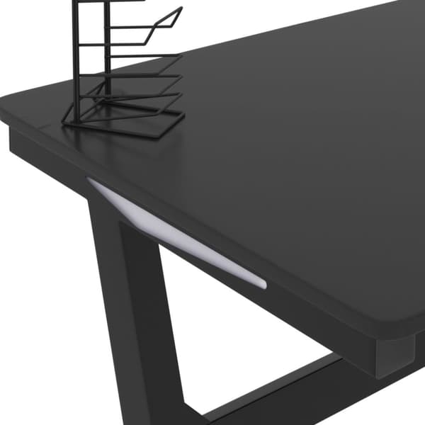 vidaXL Gamingbord med LED og Z-formede ben svart 110x60x75 cm
