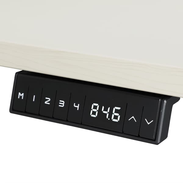 Elektriskt justerbart skrivbord - 140x80 cm - Dubbelmotor - Svart / Ljus ek
