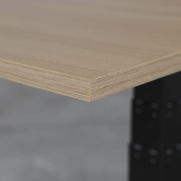 Justerbart duo skrivbord - 180x80 cm - Vit / Ek