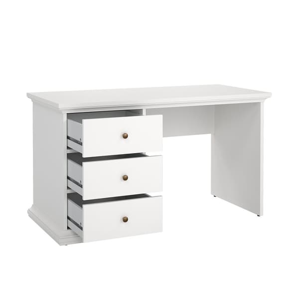Venedig skrivebord med 3 skuffer bredde 130 cm, højde 73 cm hvid.