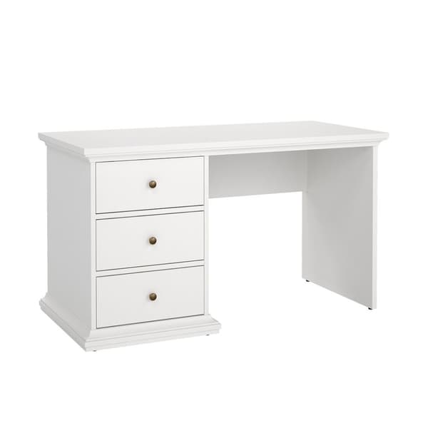 Venedig skrivebord med 3 skuffer bredde 130 cm, højde 73 cm hvid.