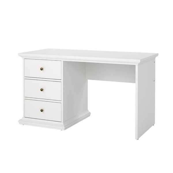 Venedig skrivebord med 3 skuffer bredde 130 cm, højde 73 cm hvid.