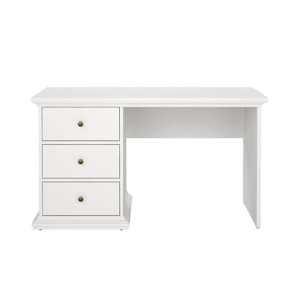 Venedig skrivebord med 3 skuffer bredde 130 cm, højde 73 cm hvid.