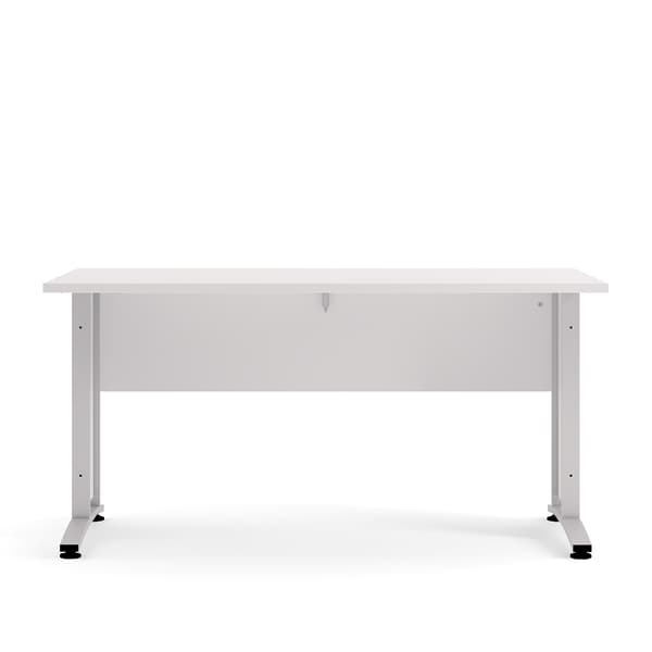 Prisme skrivbord B vit/silvergrått stål.