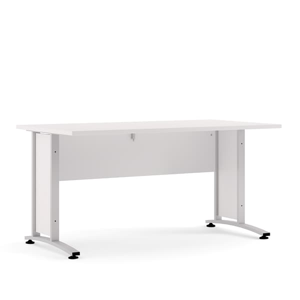 Prisme skrivbord B vit/silvergrått stål.