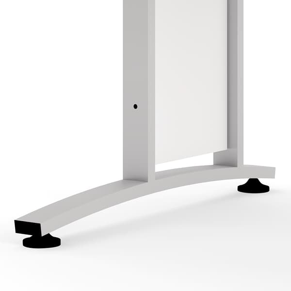 Prisme skrivbord B vit/silvergrått stål.