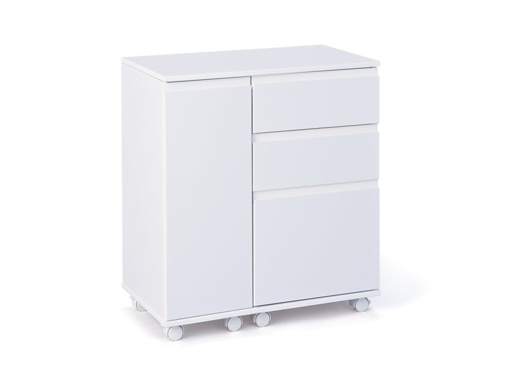 Lapo skrivbord utdragbar bordsskiva, 3 lådor, 1 dörr vit.