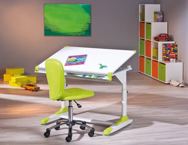Color skrivbord vit.