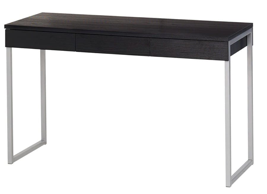 Fula skrivbord 3 lådor svart ask dekor.