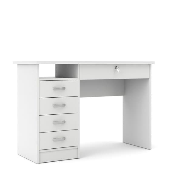 Fula skrivebord 5 skuffer hvid.