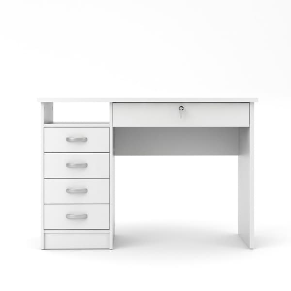 Fula skrivebord 5 skuffer hvid.